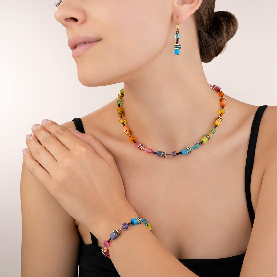 Collana GeoCUBE® multicolor rainbow gold