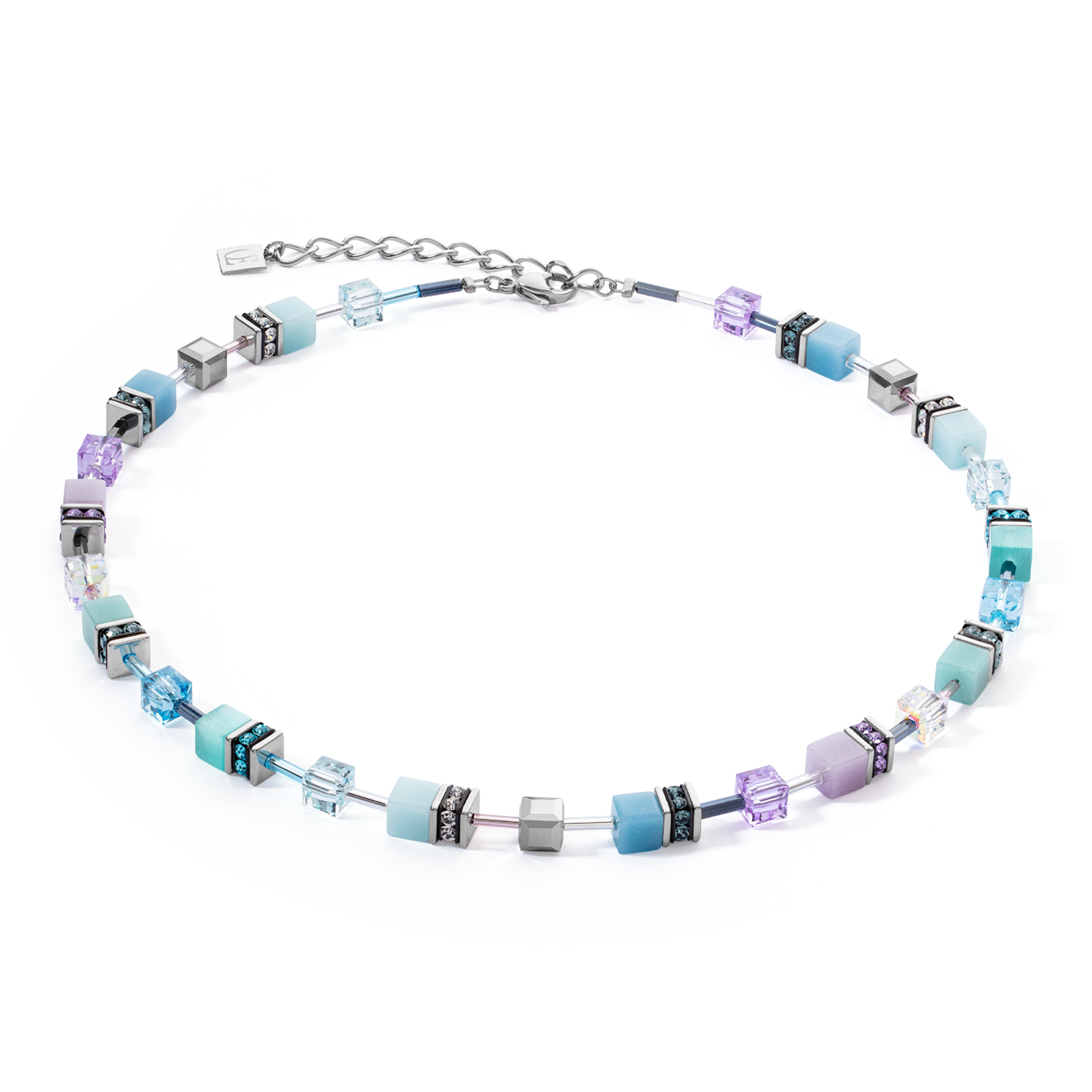 Collana GeoCUBE® Iconic aqua-lilac