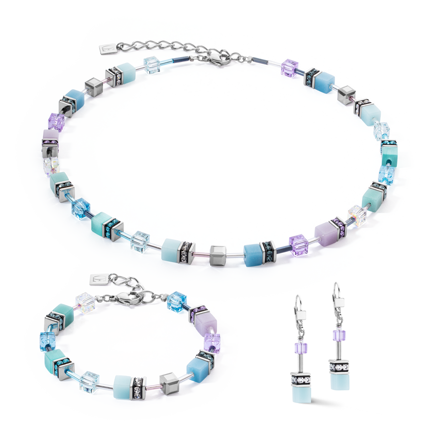 Collana GeoCUBE® Iconic aqua-lilac