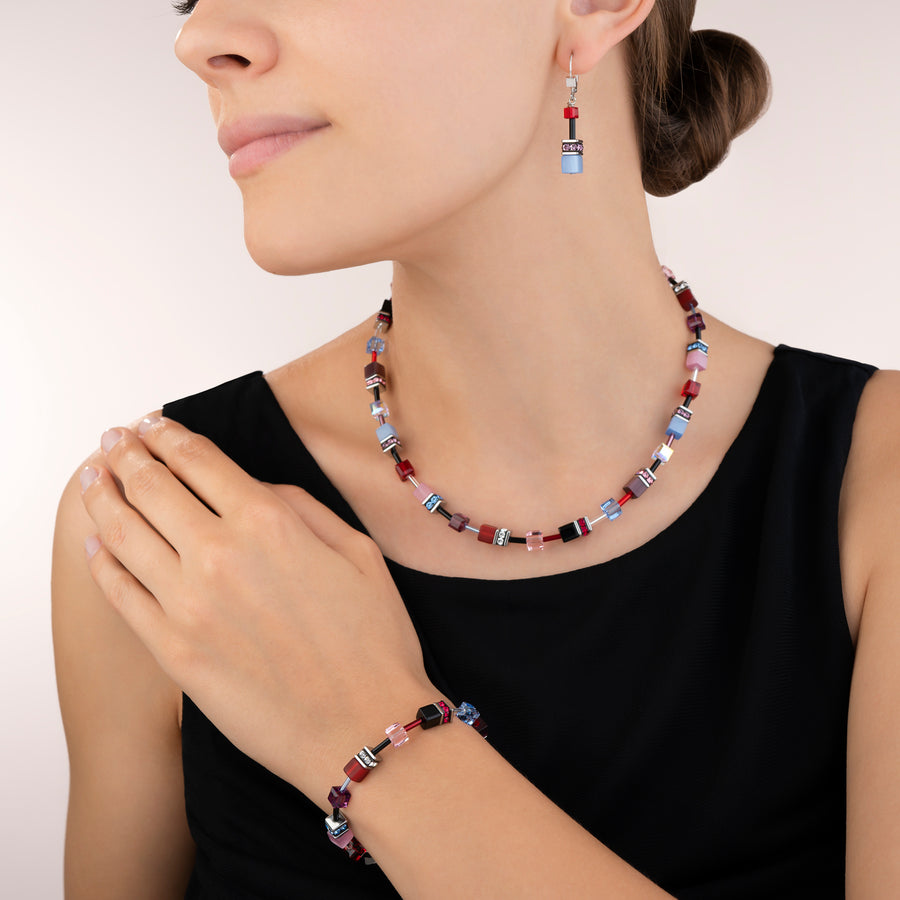 Orecchini GeoCUBE® lilla-rosso-blu