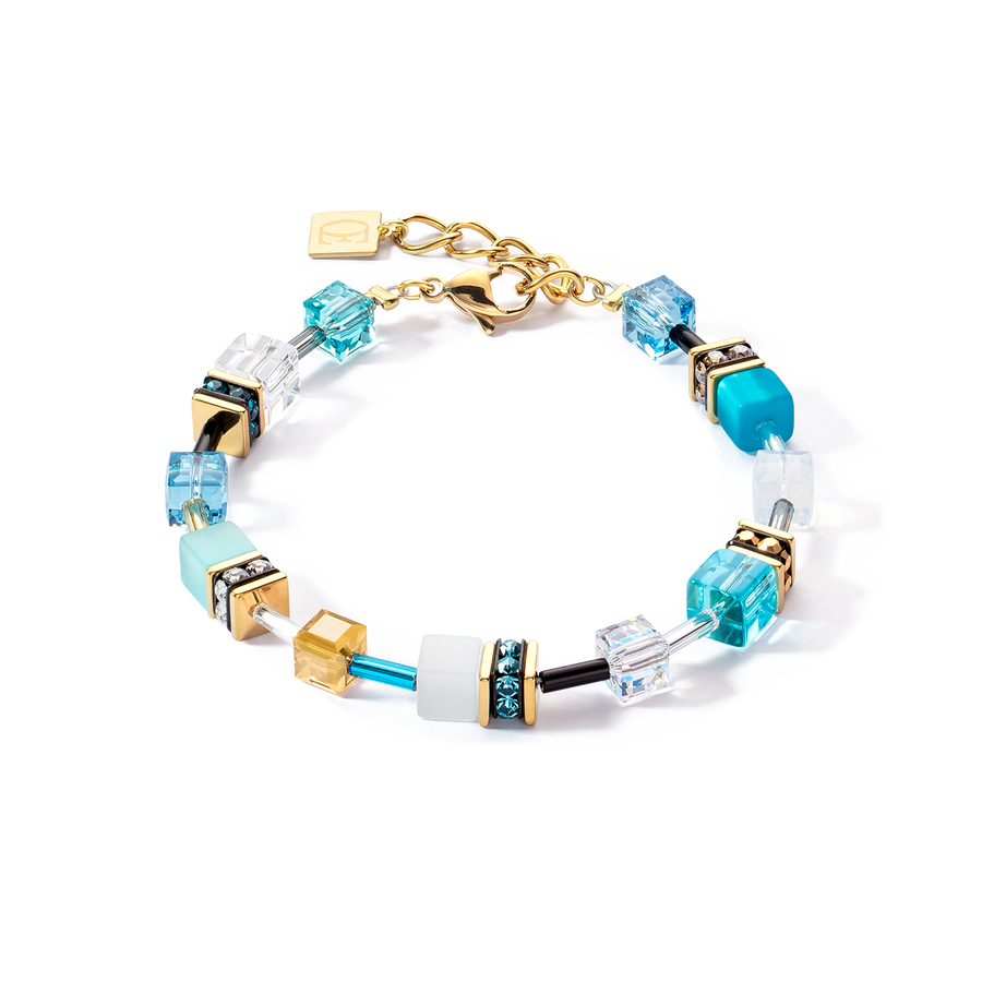 Bracciale GeoCUBE® Iconic oro-turchese