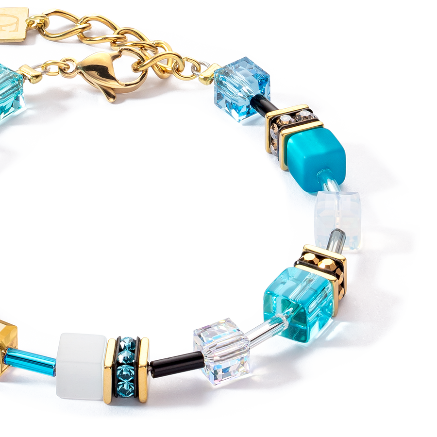 Bracciale GeoCUBE® Iconic oro-turchese