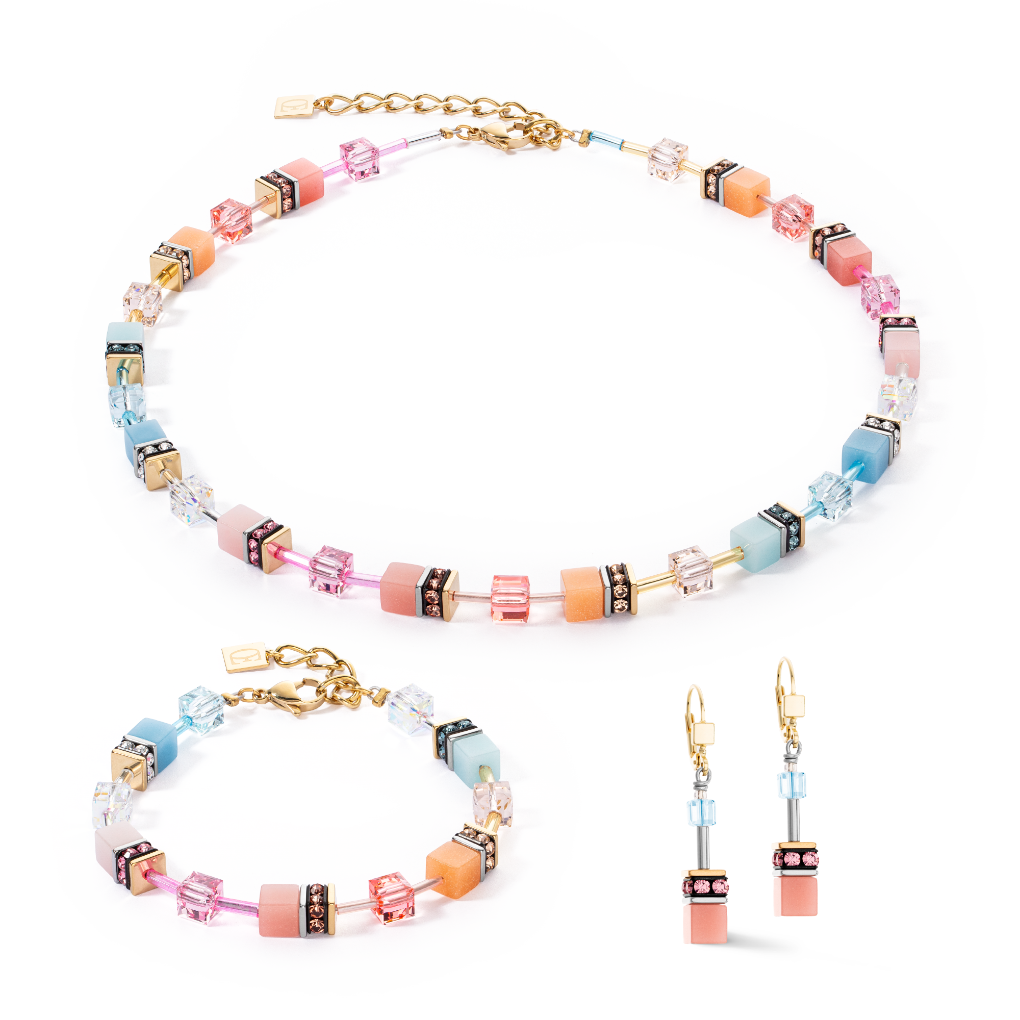 Bracciale GeoCUBE® Iconic aqua-apricot