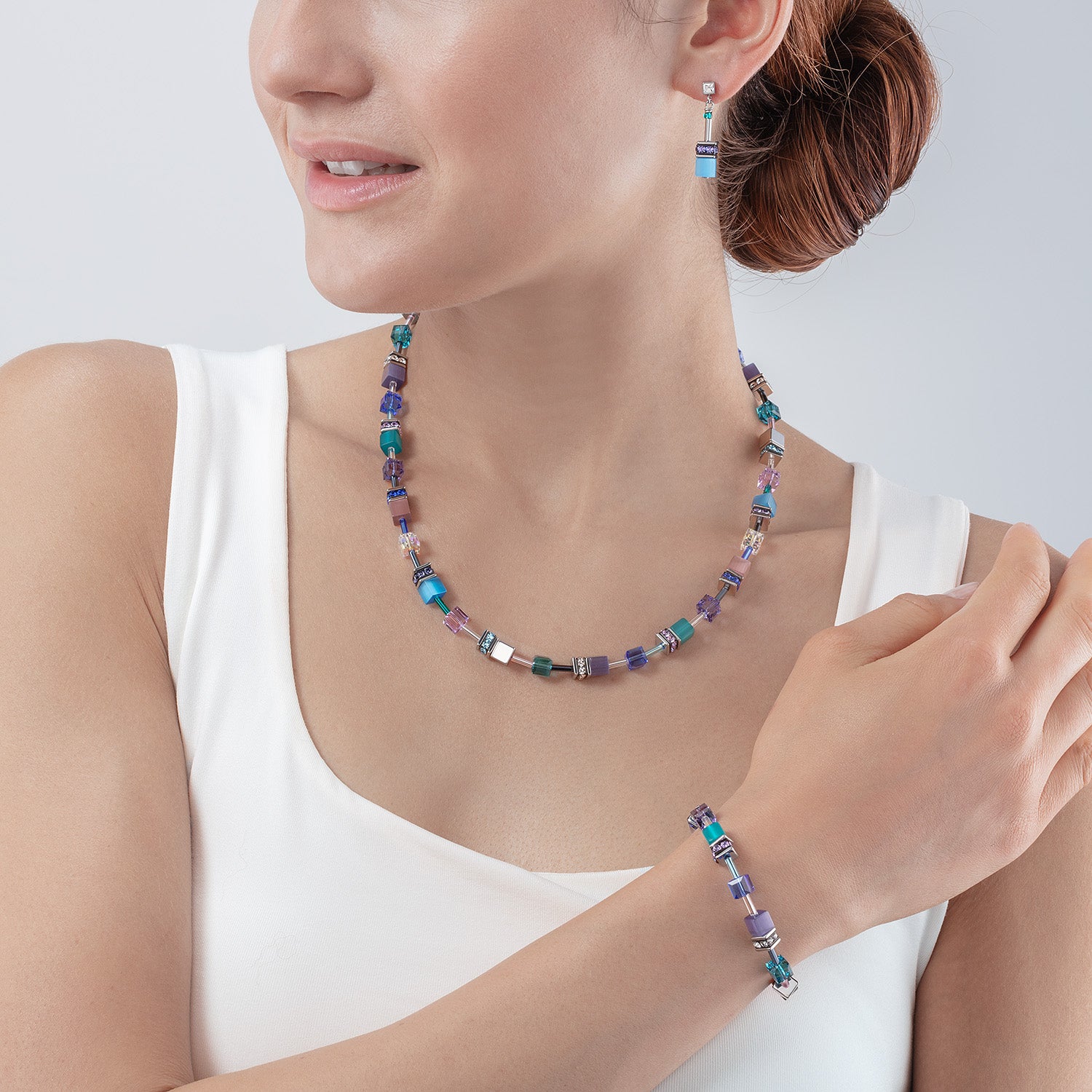 Collana GeoCUBE® Iconic turchese-viola