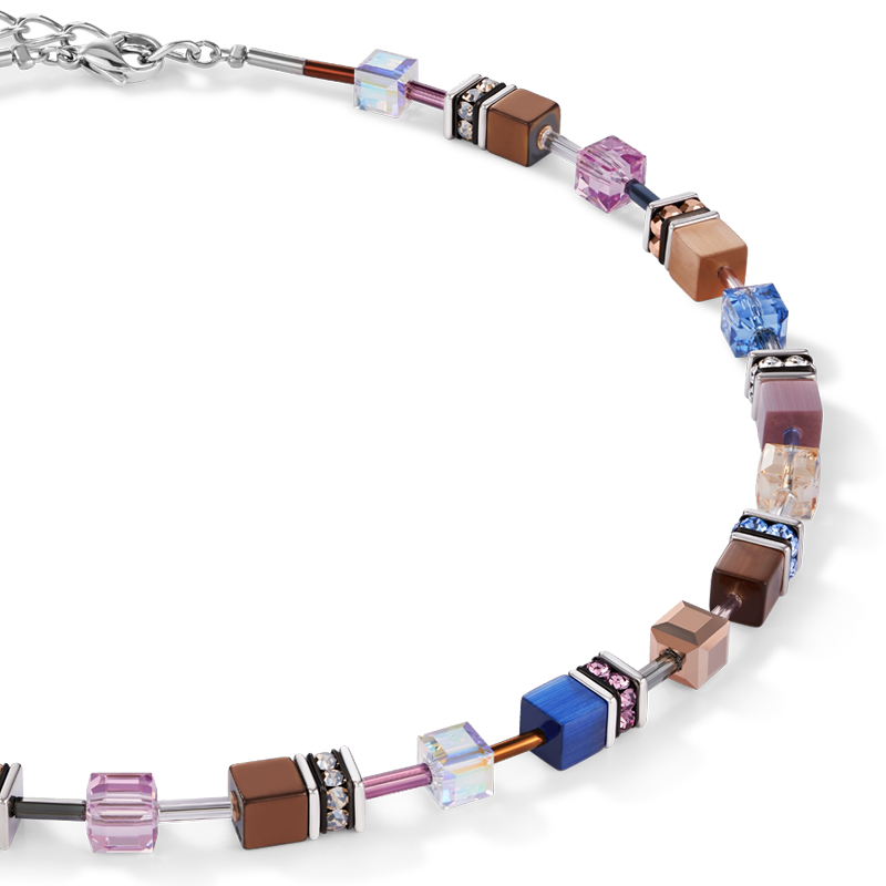 Collana GeoCUBE® blu-marrone-lilla