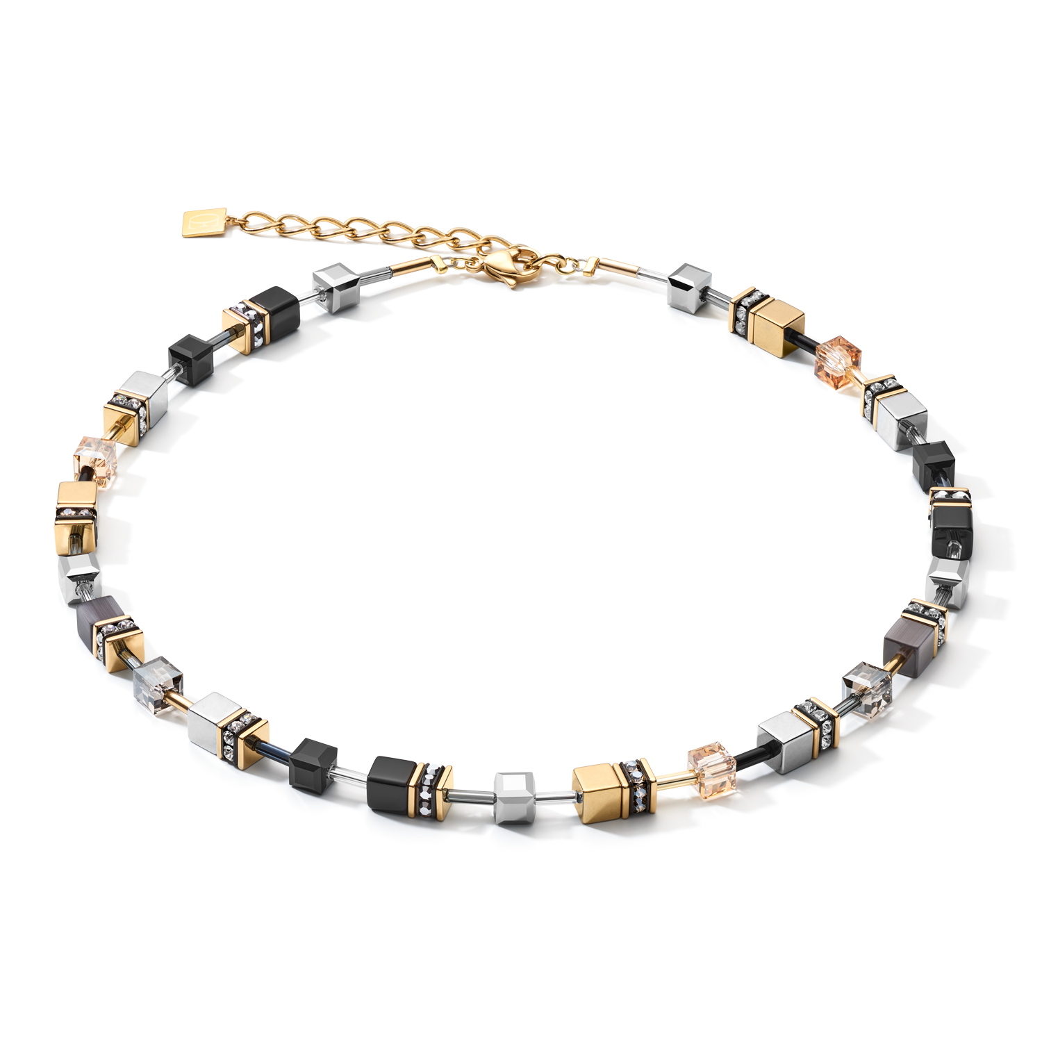 Collana GeoCUBE® grigio-oro