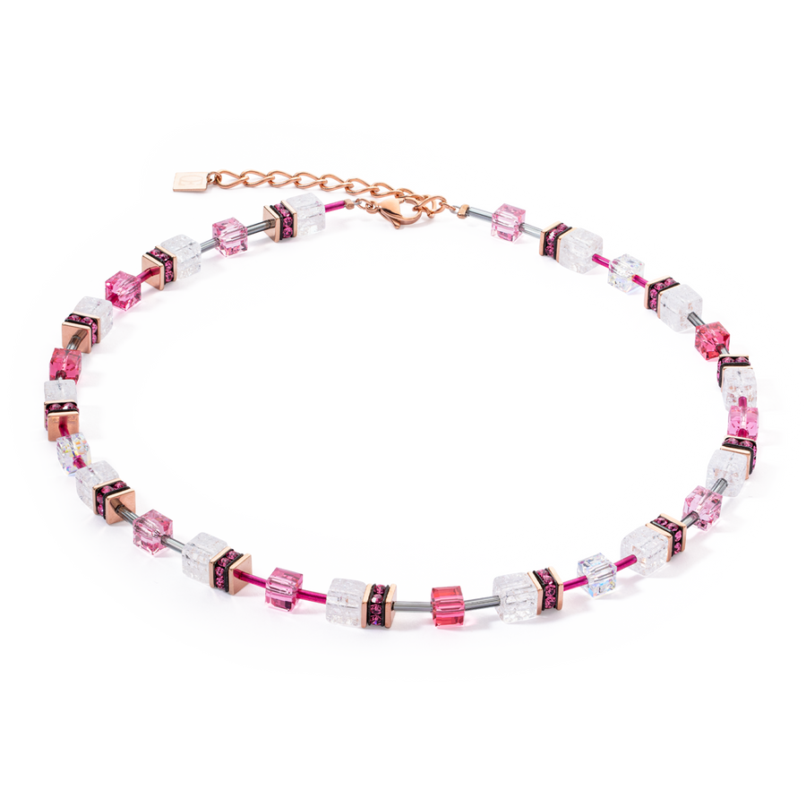 Collana GeoCUBE® Iconic Nature rosa-bianco