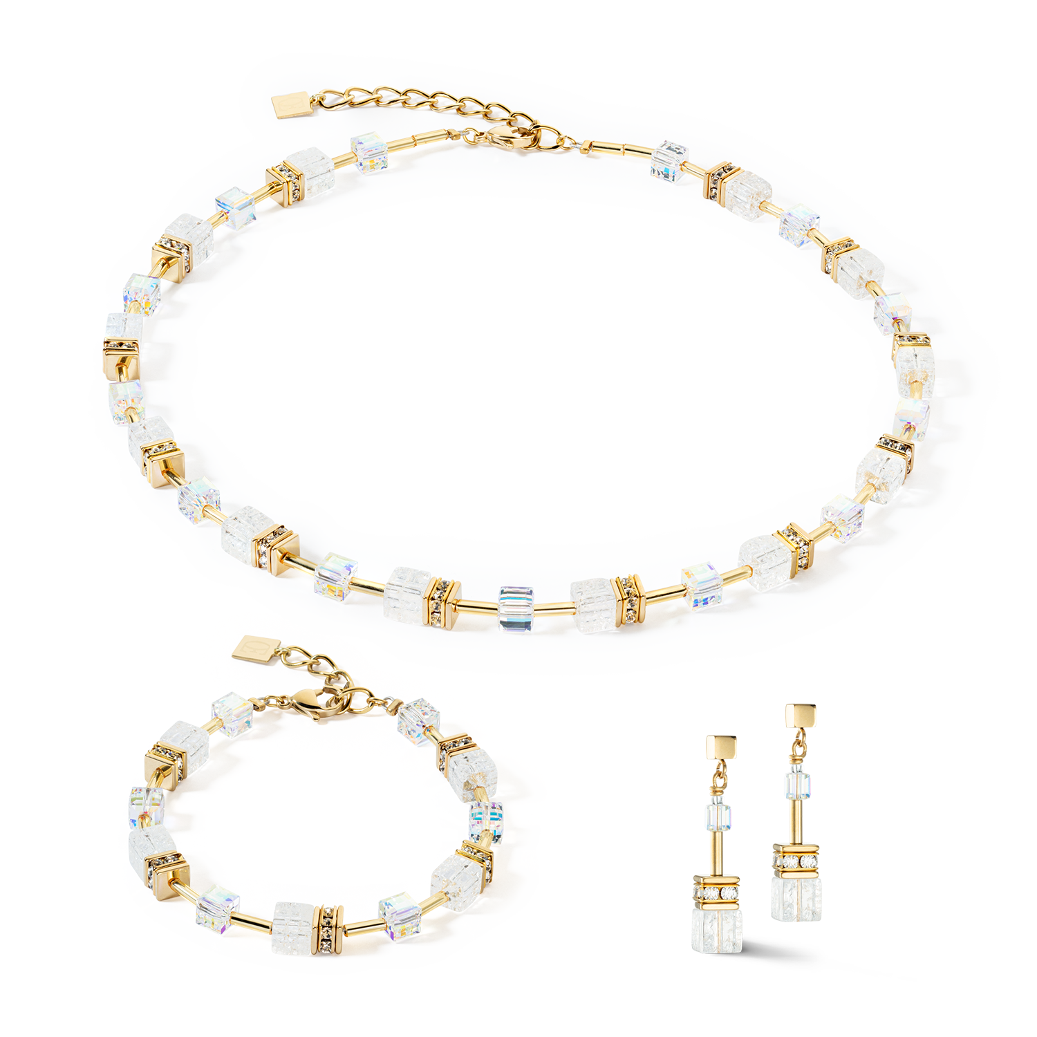 Collana GeoCUBE® Iconic Nature oro-bianco