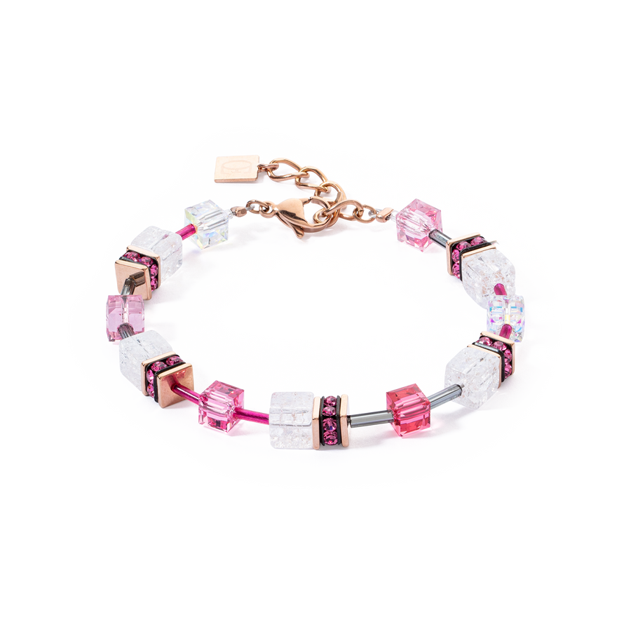 Bracciale GeoCUBE® Iconic Nature rosa-bianco