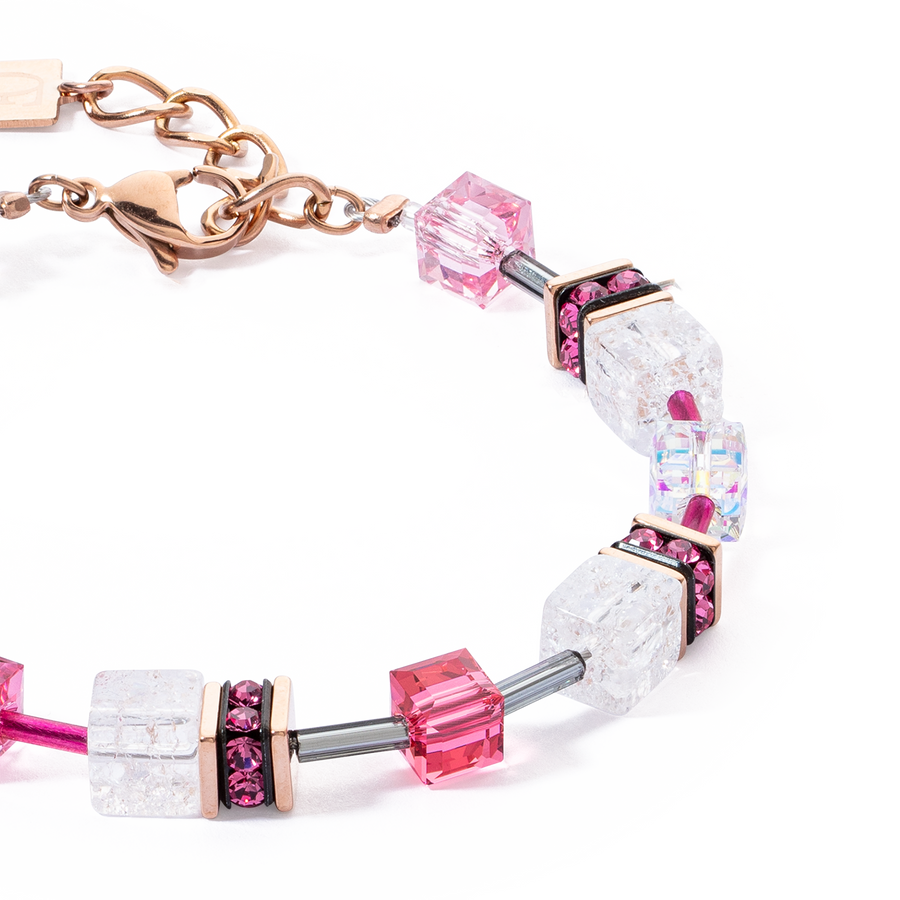 Bracciale GeoCUBE® Iconic Nature rosa-bianco