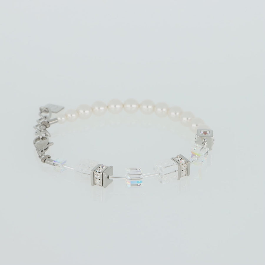 Bracciale GeoCUBE® Precious Fusion Pearls bianco