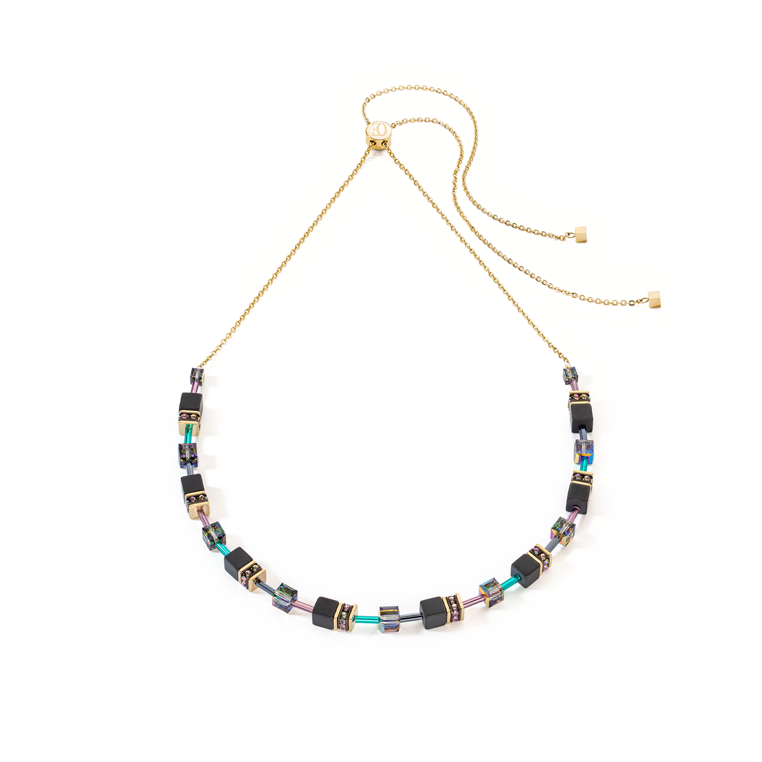 Collana GeoCUBE® Iconic Nature Chain nero multicolor