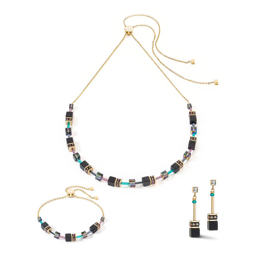 Collana GeoCUBE® Iconic Nature Chain nero multicolor