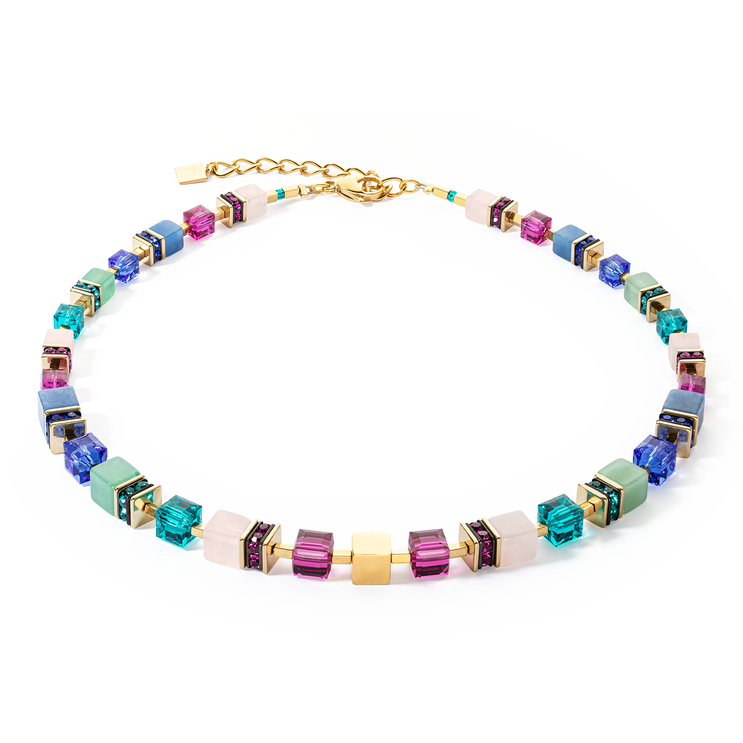 Collana GeoCUBE® Precious Statement oro-multicolore