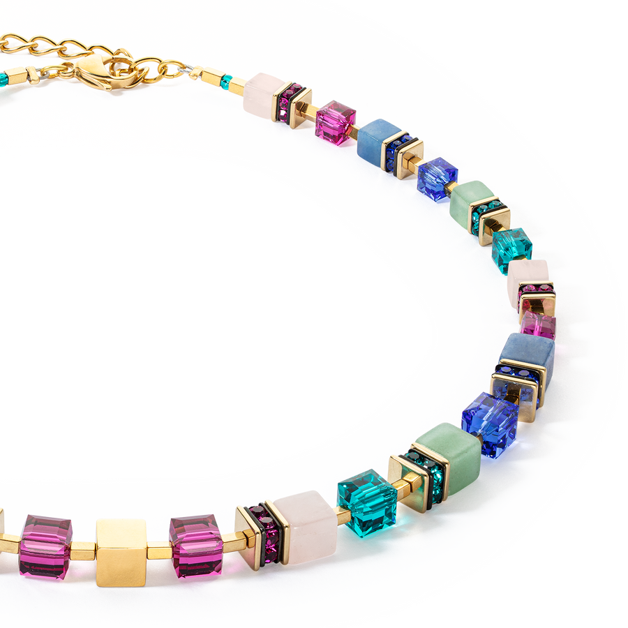 Collana GeoCUBE® Precious Statement oro-multicolore