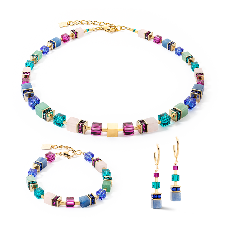 Collana GeoCUBE® Precious Statement oro-multicolore