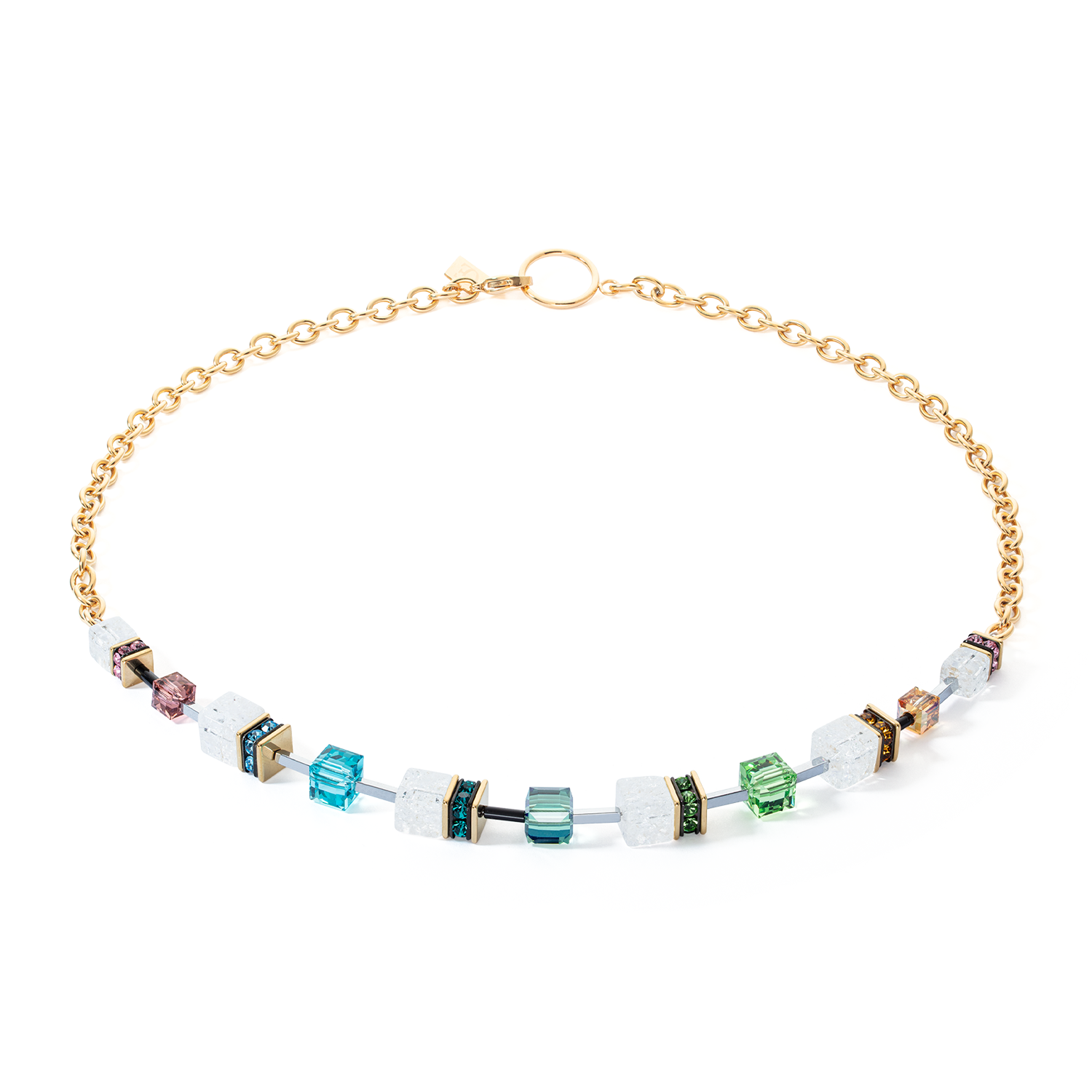 Collana GeoCUBE® Iconic Precious Chain oro-multicolor