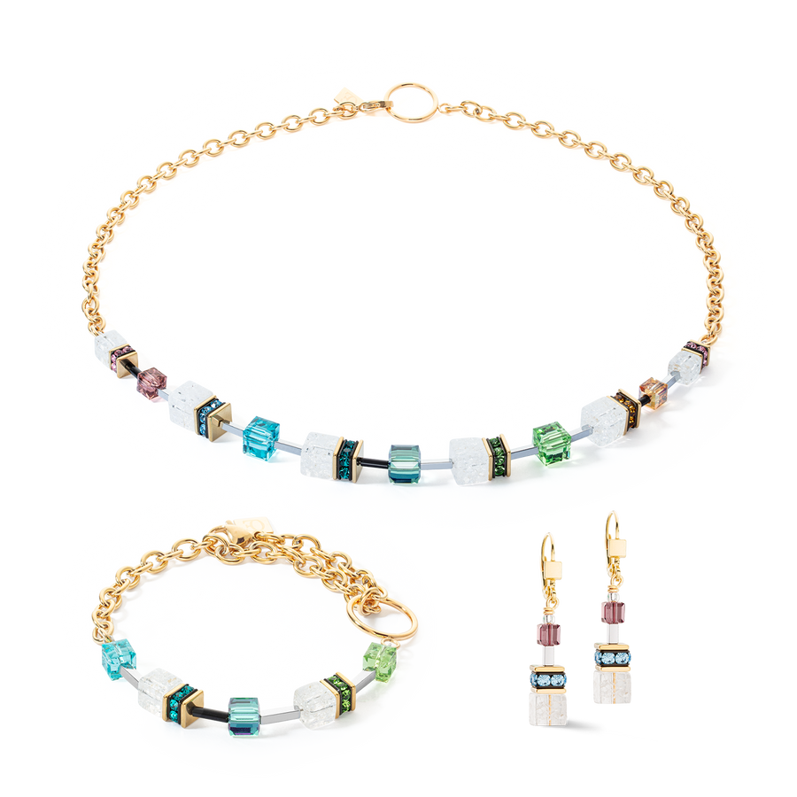Collana GeoCUBE® Iconic Precious Chain oro-multicolor