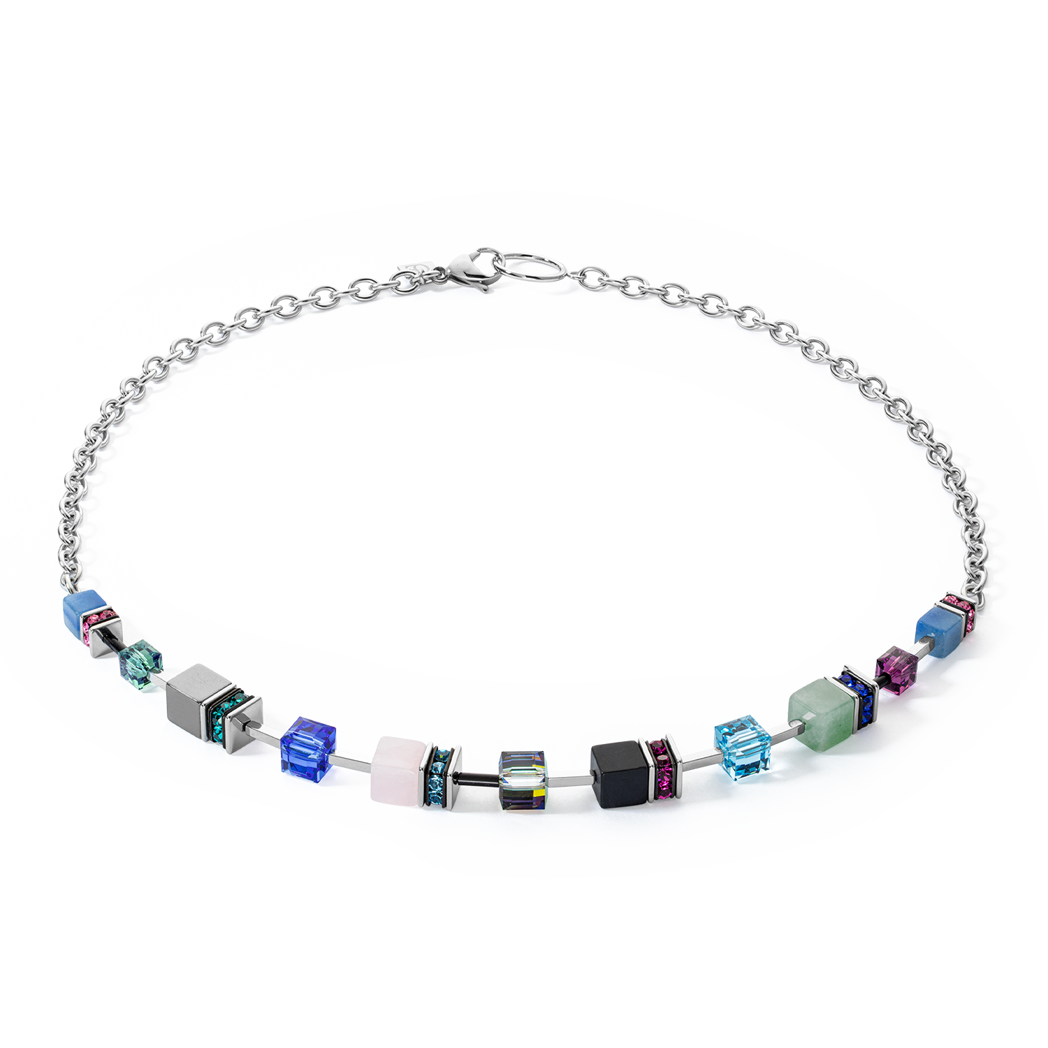 Collana GeoCUBE® Iconic Precious Chain argento-multicolor