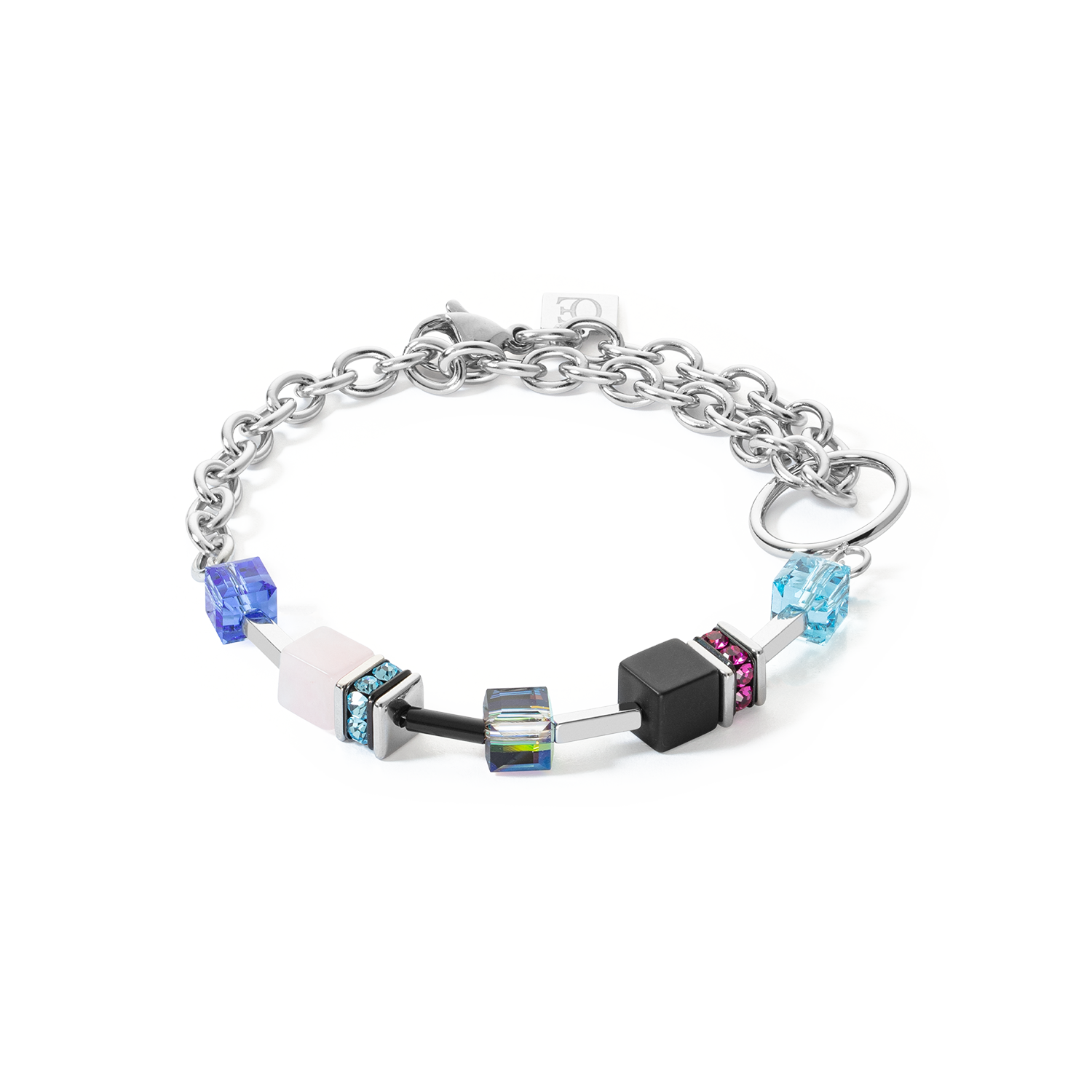 Bracciale GeoCUBE® Iconic Precious Chain argento-multicolor