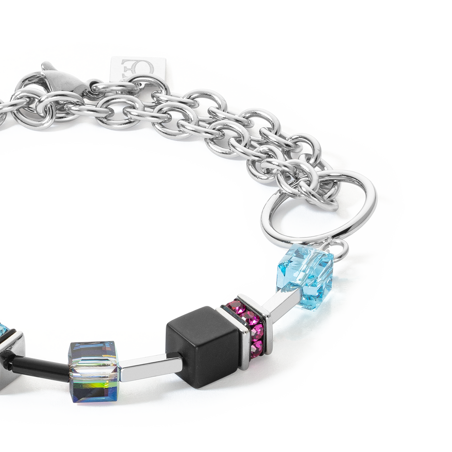 Bracciale GeoCUBE® Iconic Precious Chain argento-multicolor