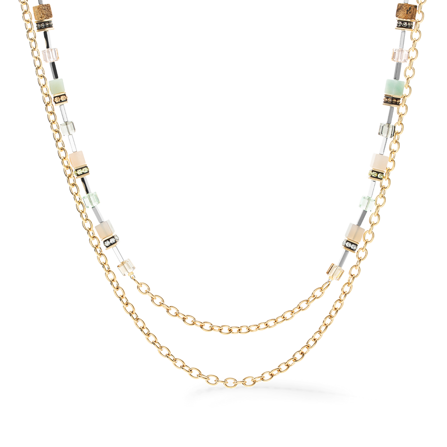 Collana GeoCUBE® Iconic Boho oro-multicolore