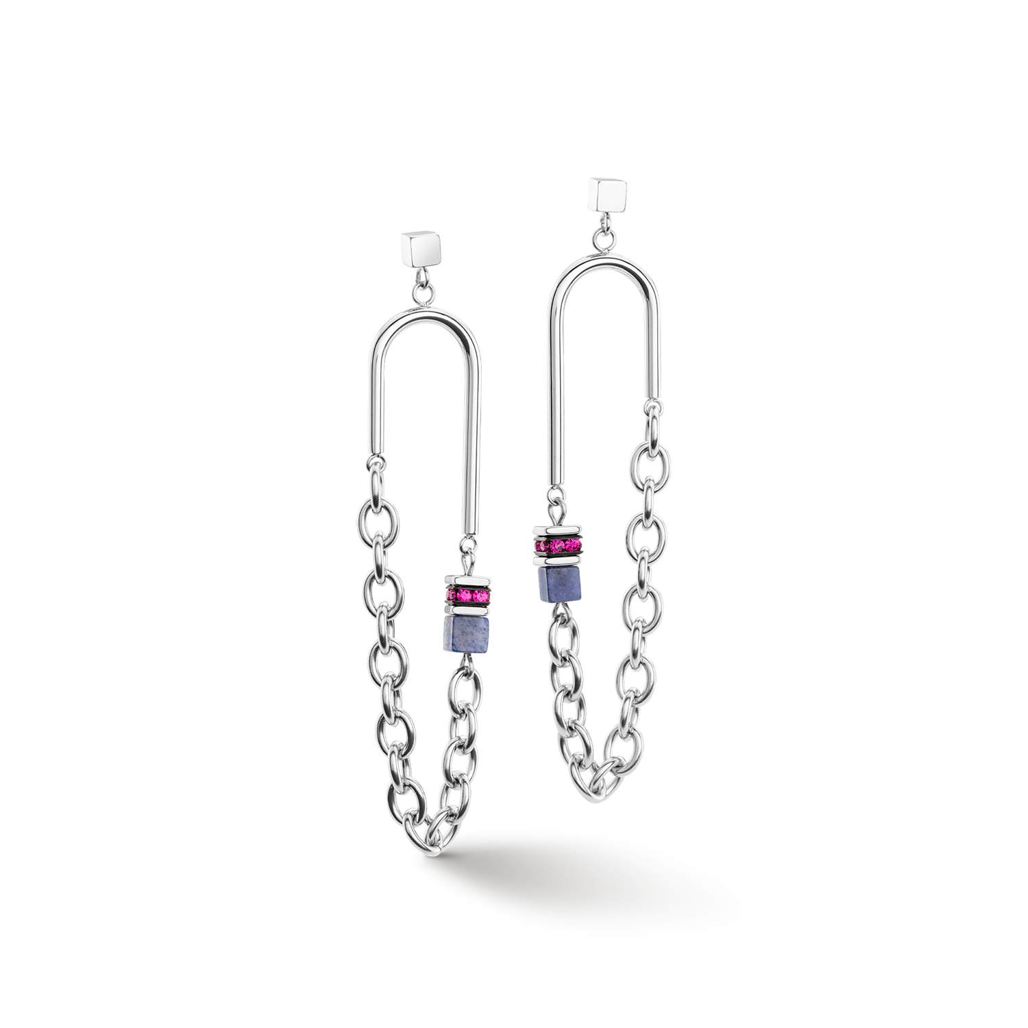 Orecchini GeoCUBE® Iconic Boho argento-multicolore