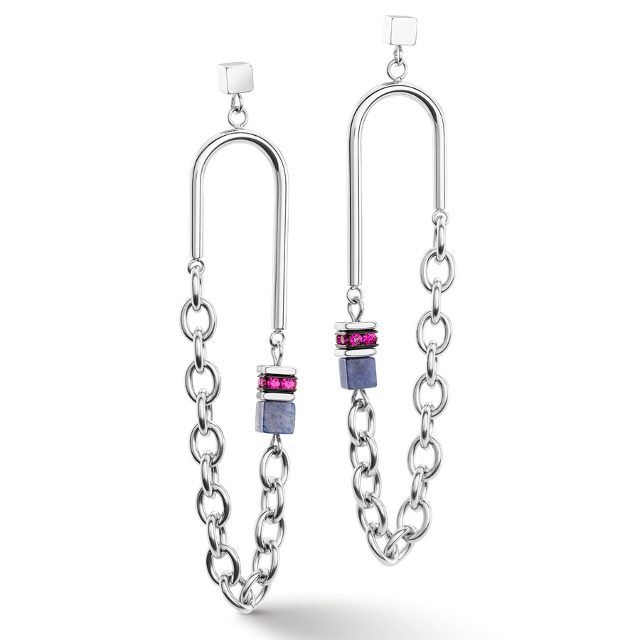 Orecchini GeoCUBE® Iconic Boho argento-multicolore