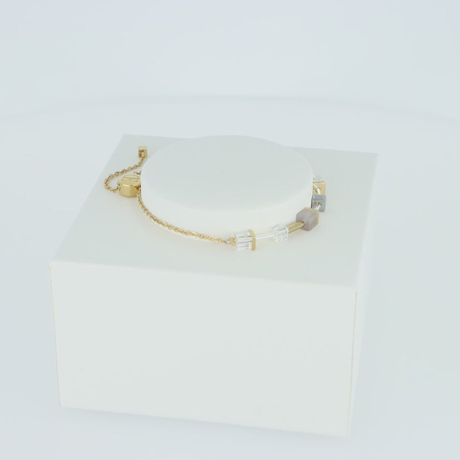 Bracciale GeoCUBE® Preciouse Slider Closure oro-grigio