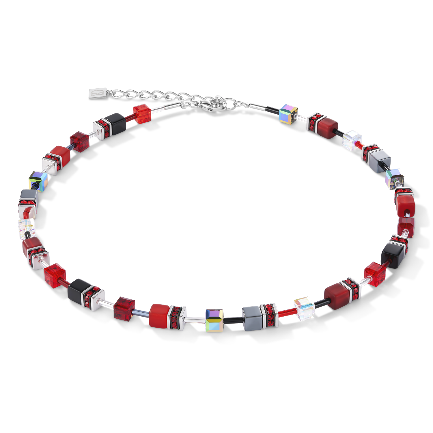 Collana GeoCUBE® rosso-ematite