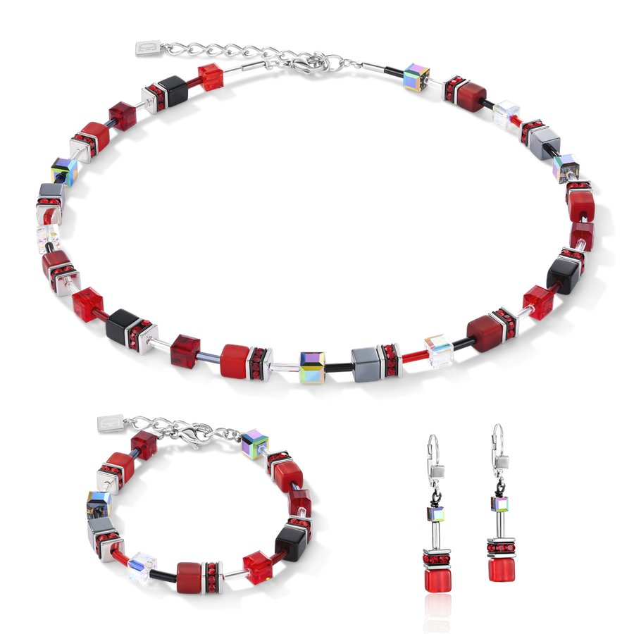 Collana GeoCUBE® rosso-ematite