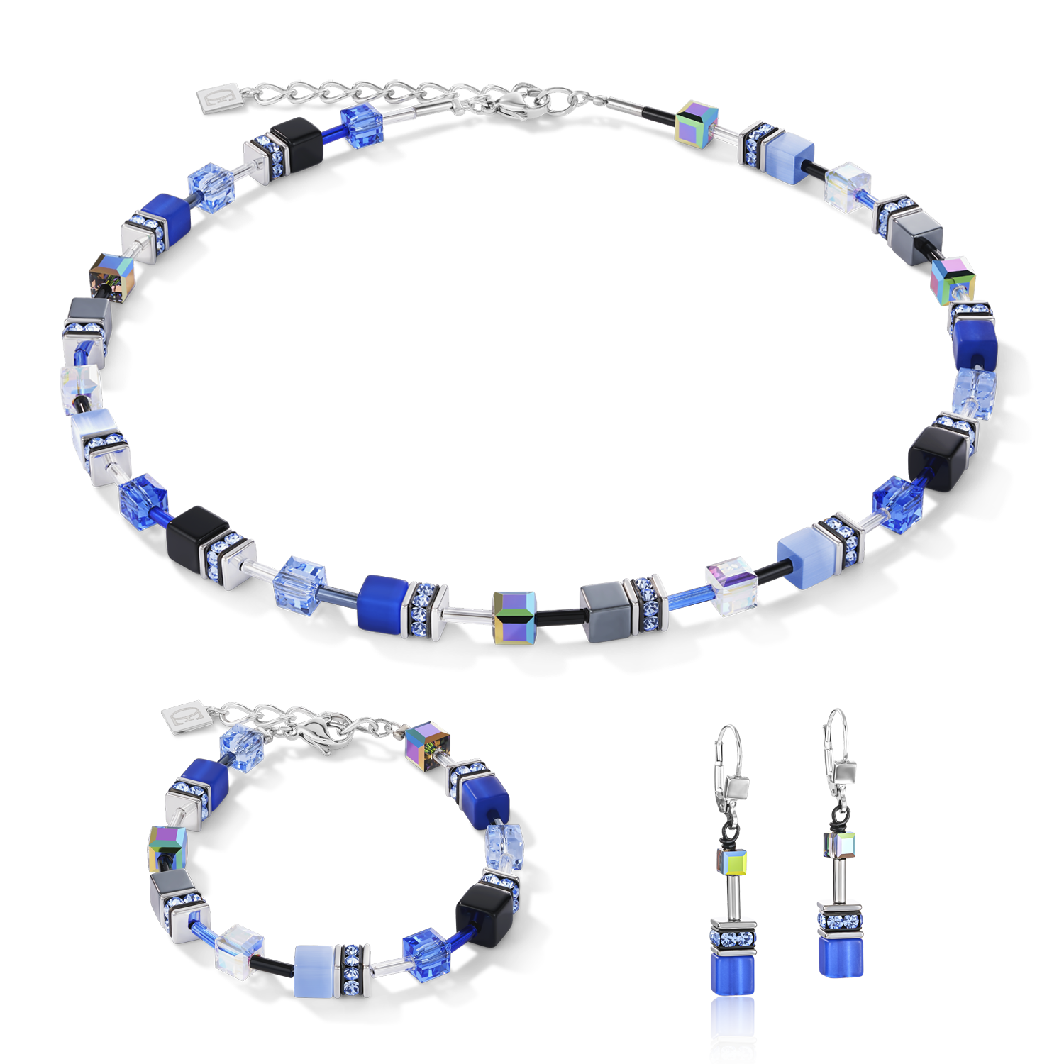 Collana GeoCUBE® blu cobalto