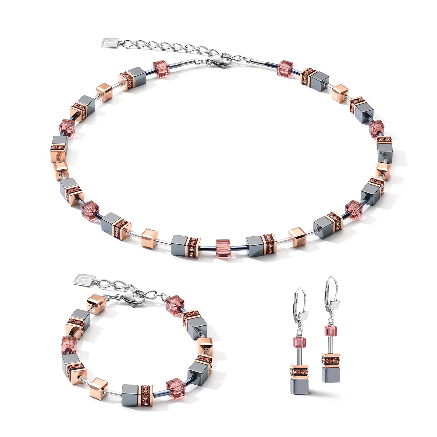 Orecchini GeoCUBE® rosa antico