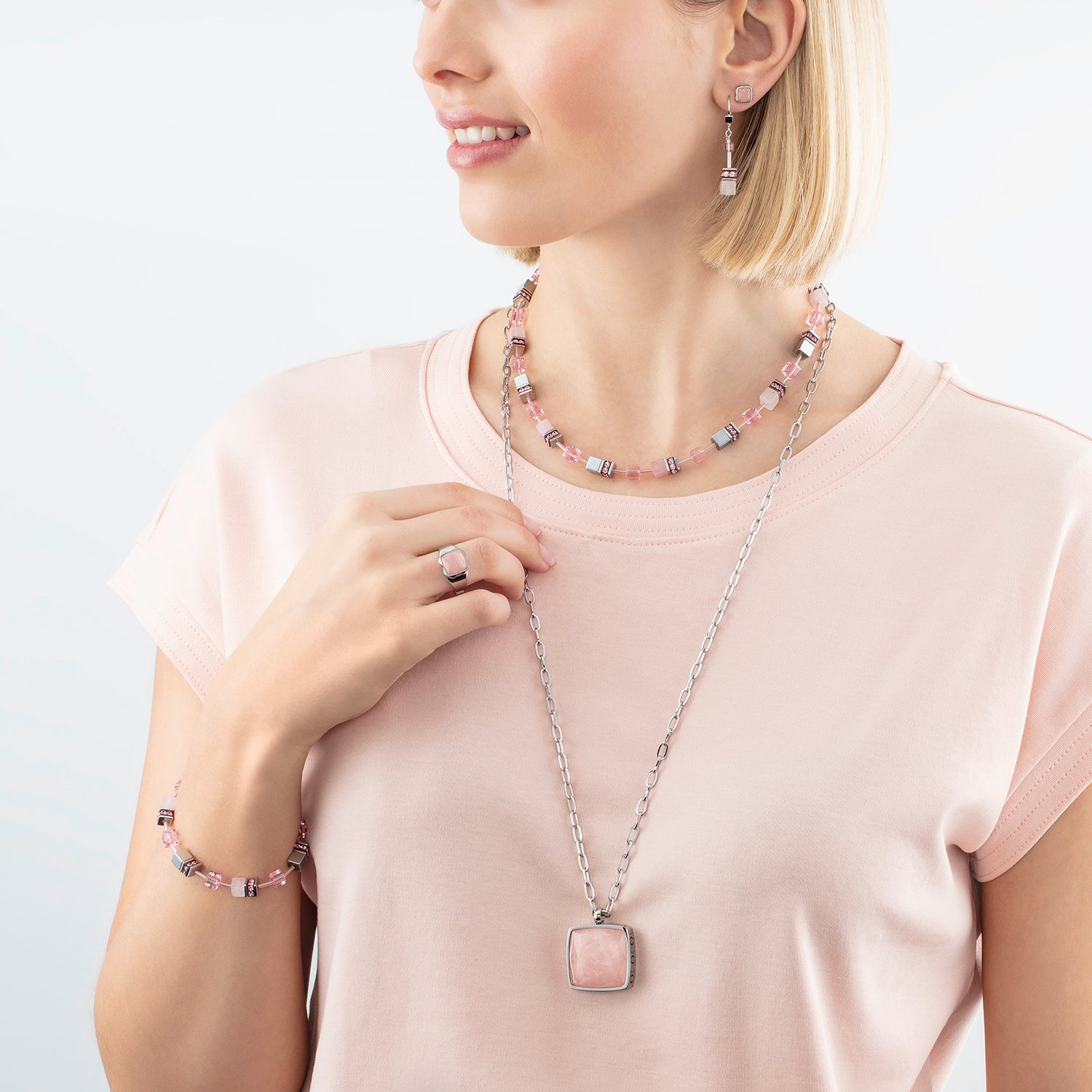 Collana GeoCUBE® Iconic Precious rosa