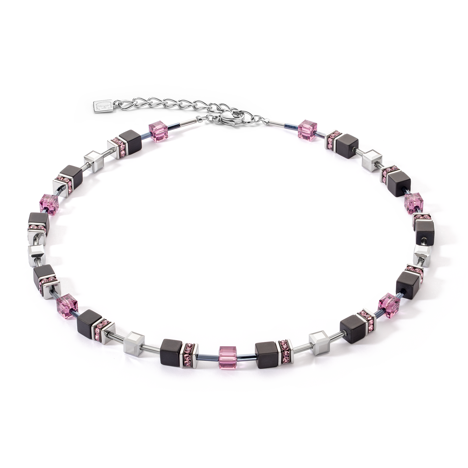 Collana GeoCUBE® Iconic Precious Onyx oro ametista-d'argento