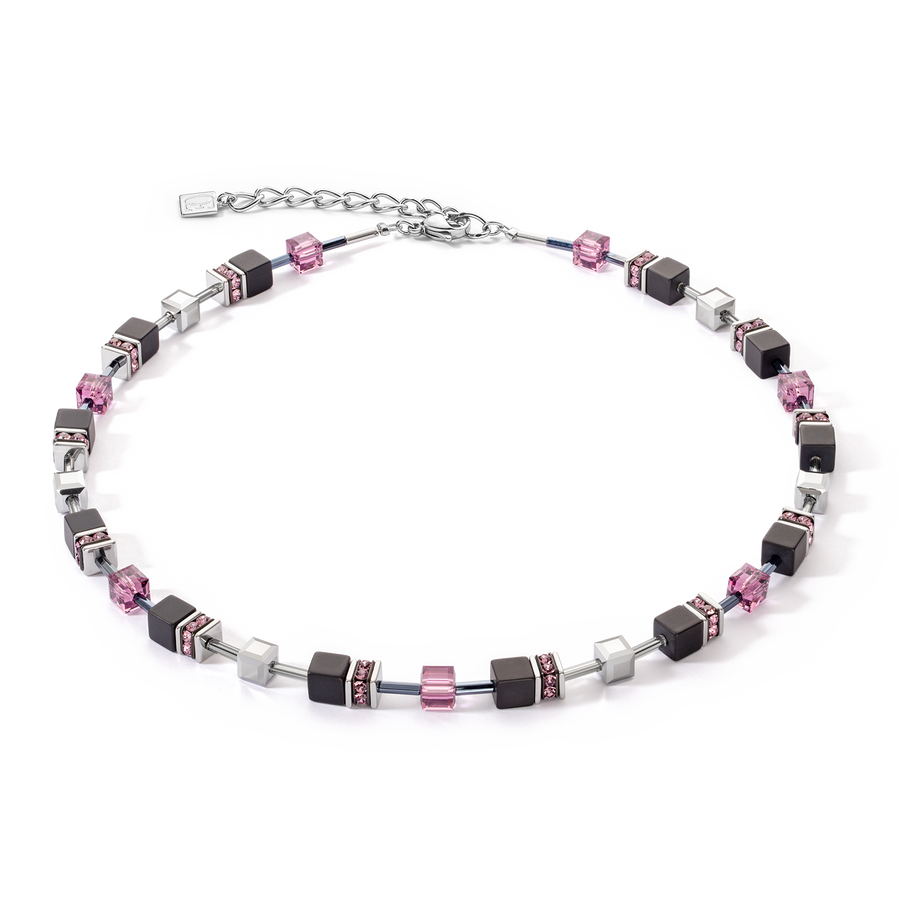 Collana GeoCUBE® Iconic Precious Onyx oro ametista-d'argento