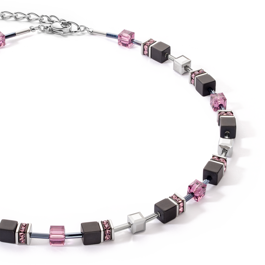 Collana GeoCUBE® Iconic Precious Onyx oro ametista-d'argento