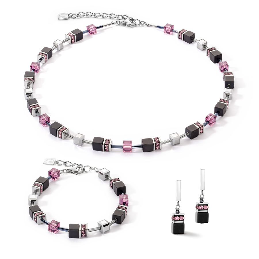Collana GeoCUBE® Iconic Precious Onyx oro ametista-d'argento