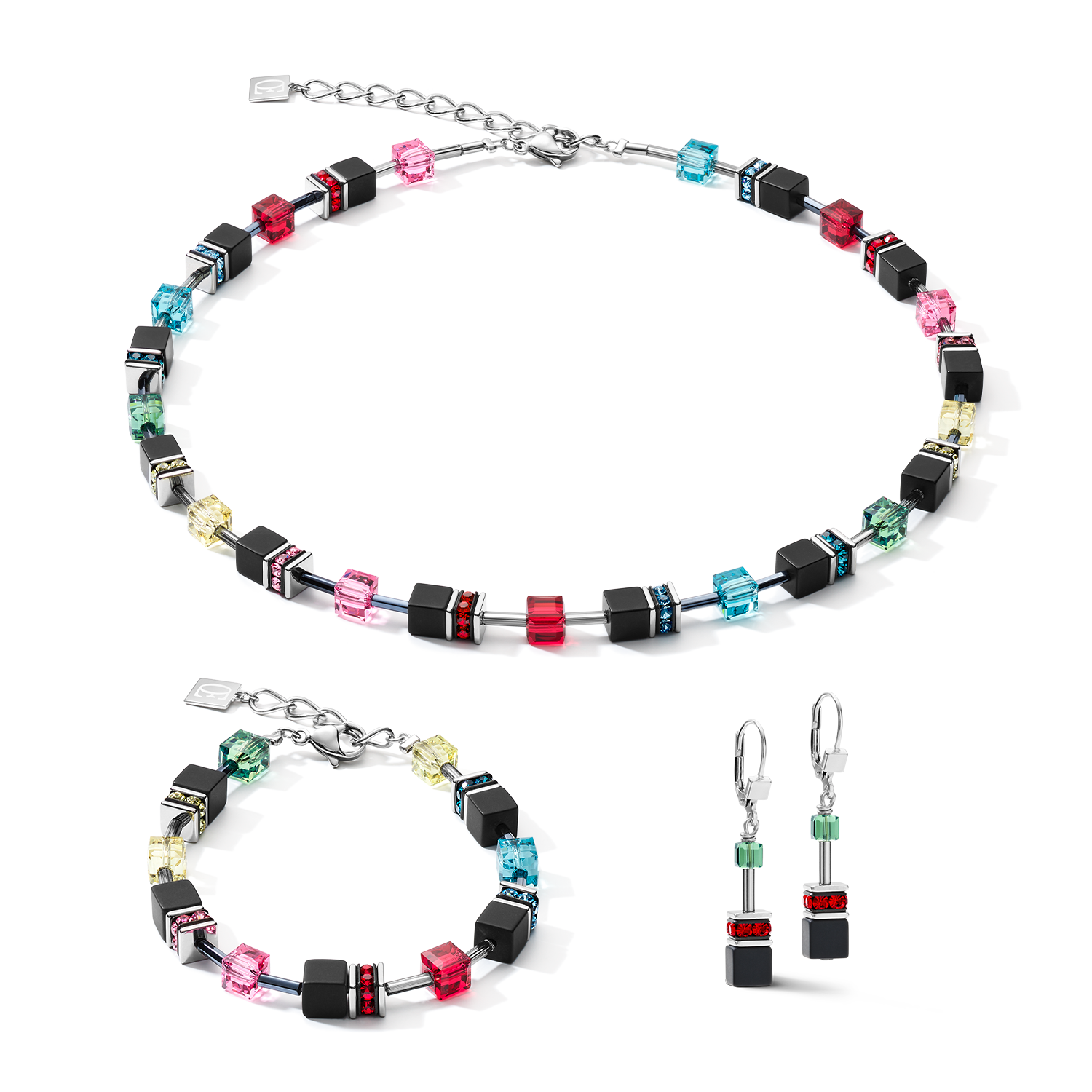 Orecchini GeoCUBE® onice multicolor Pop Art