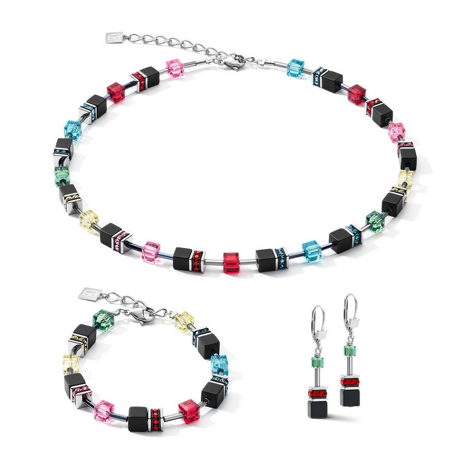 Orecchini GeoCUBE® onice multicolor Pop Art