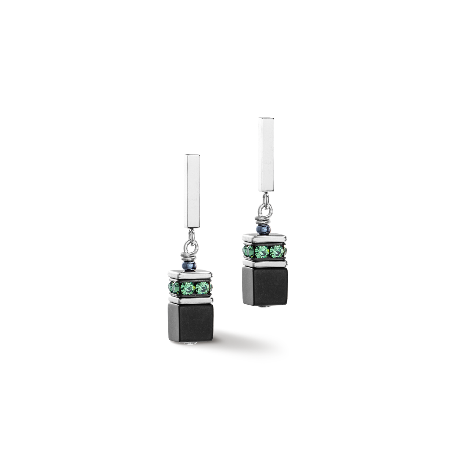 Orecchini GeoCUBE® Iconic Precious Onyx argento verde-salvia