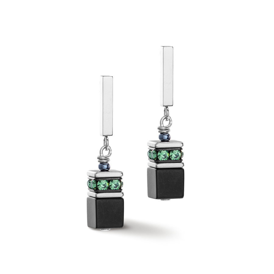Orecchini GeoCUBE® Iconic Precious Onyx argento verde-salvia