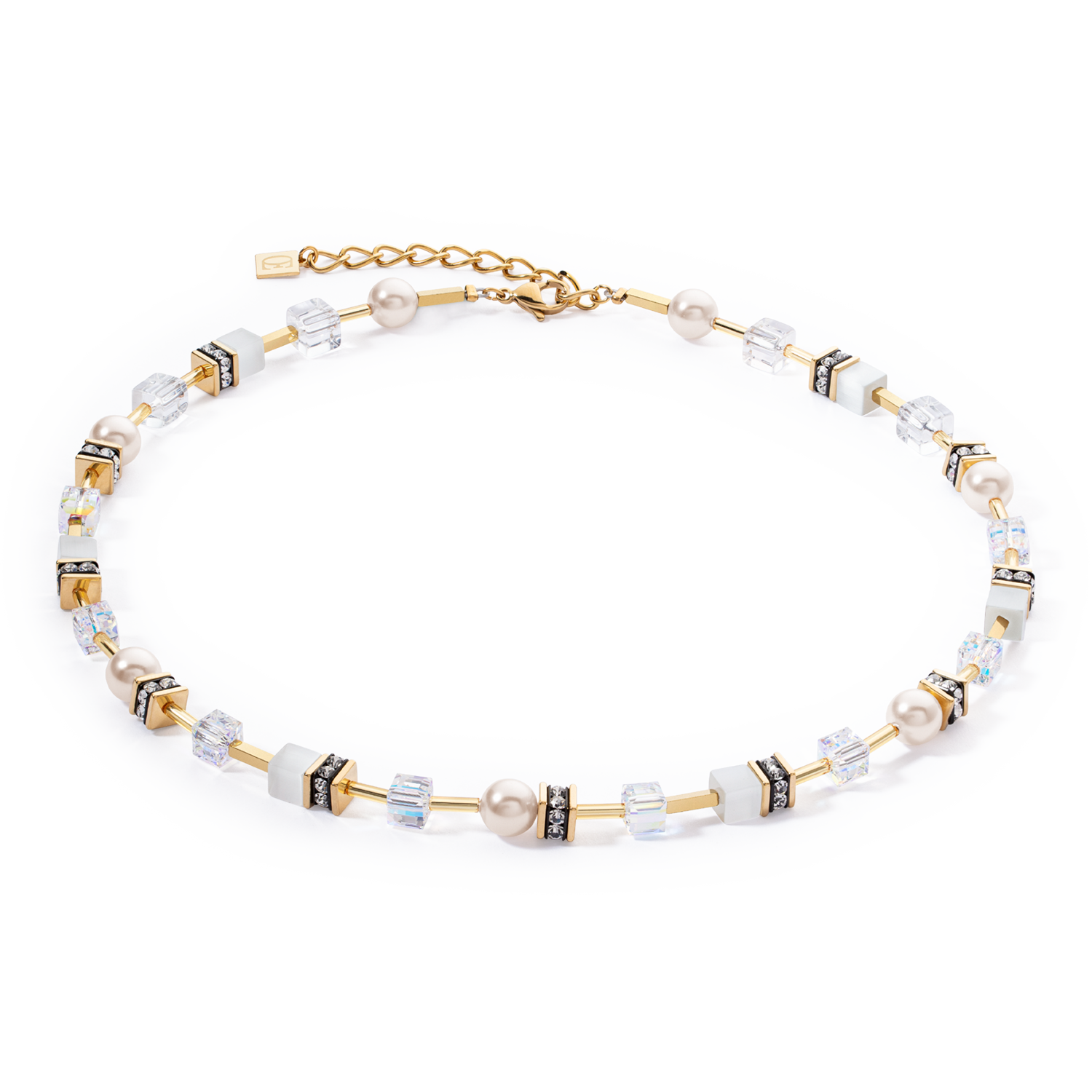 Collana GeoCUBE® Iconic Pearl Mix bianco-oro