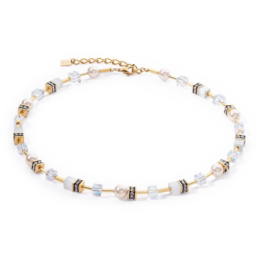 Collana GeoCUBE® Iconic Pearl Mix bianco-oro