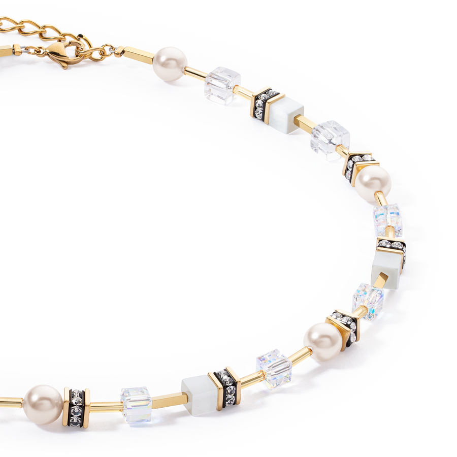 Collana GeoCUBE® Iconic Pearl Mix bianco-oro