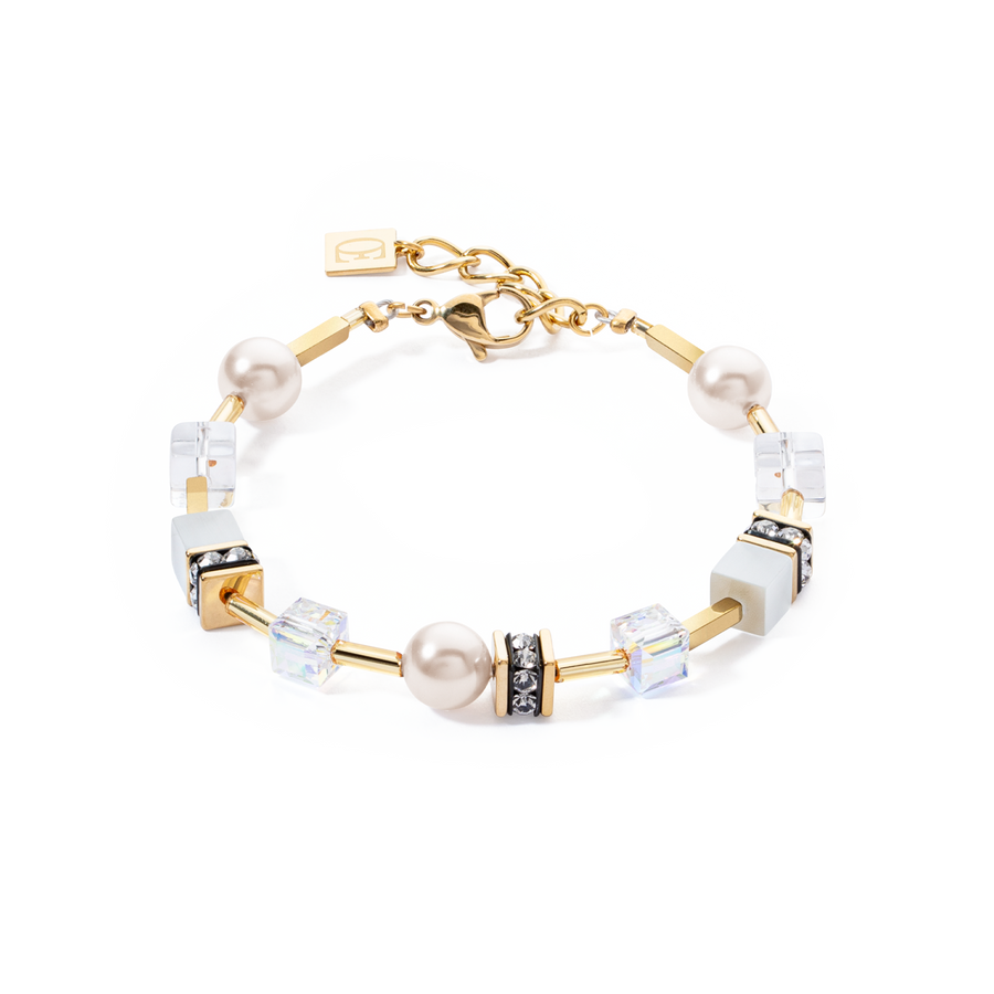 Bracciale GeoCUBE® Iconic Pearl Mix bianco-oro