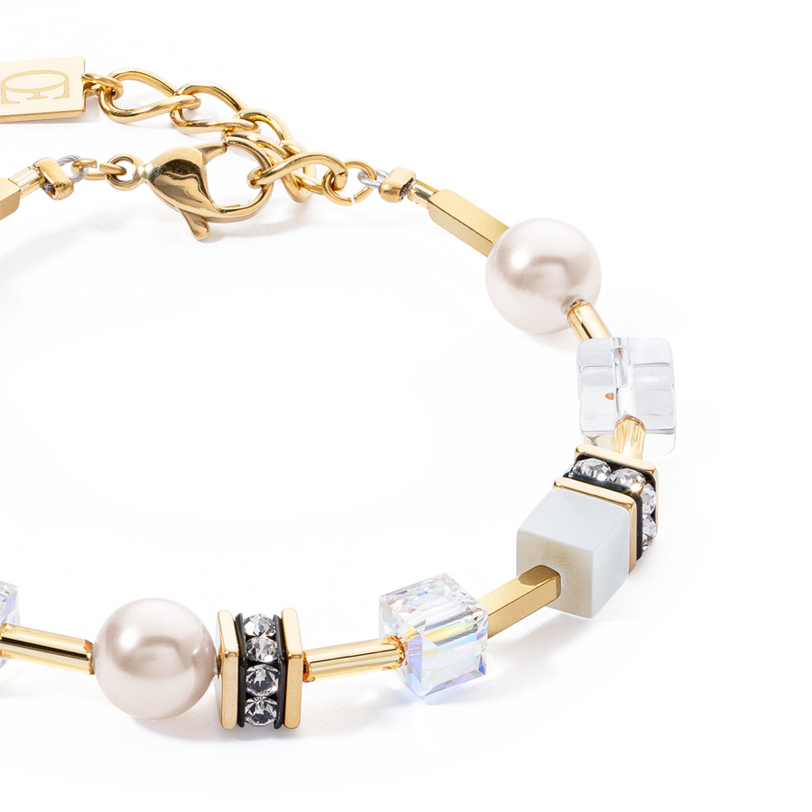 Bracciale GeoCUBE® Iconic Pearl Mix bianco-oro