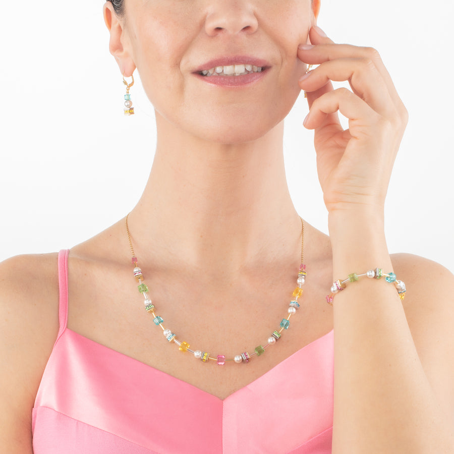 Collana Joyful Cubes & Pearls multicolore