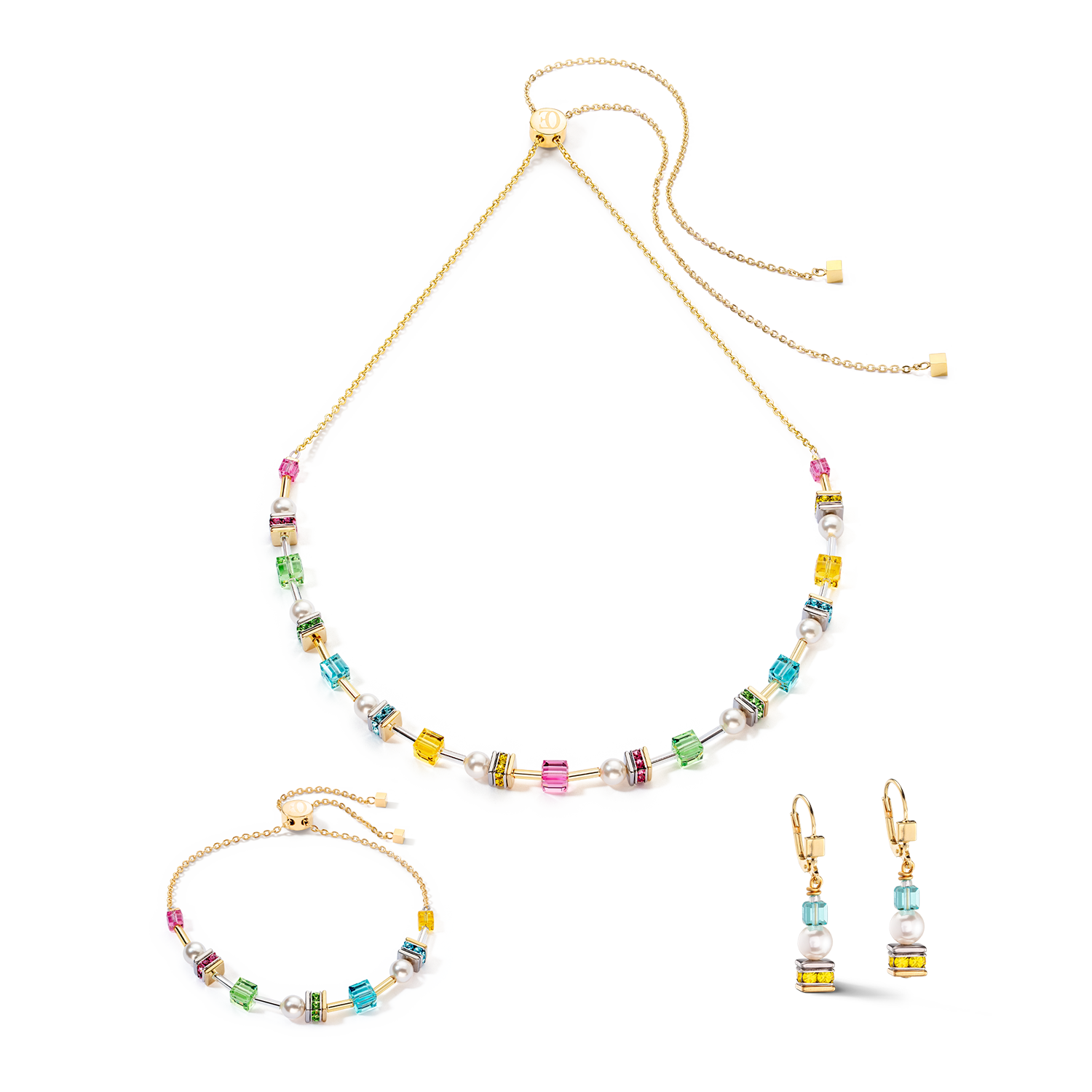 Bracciale Joyful Cubes & Pearls multicolore