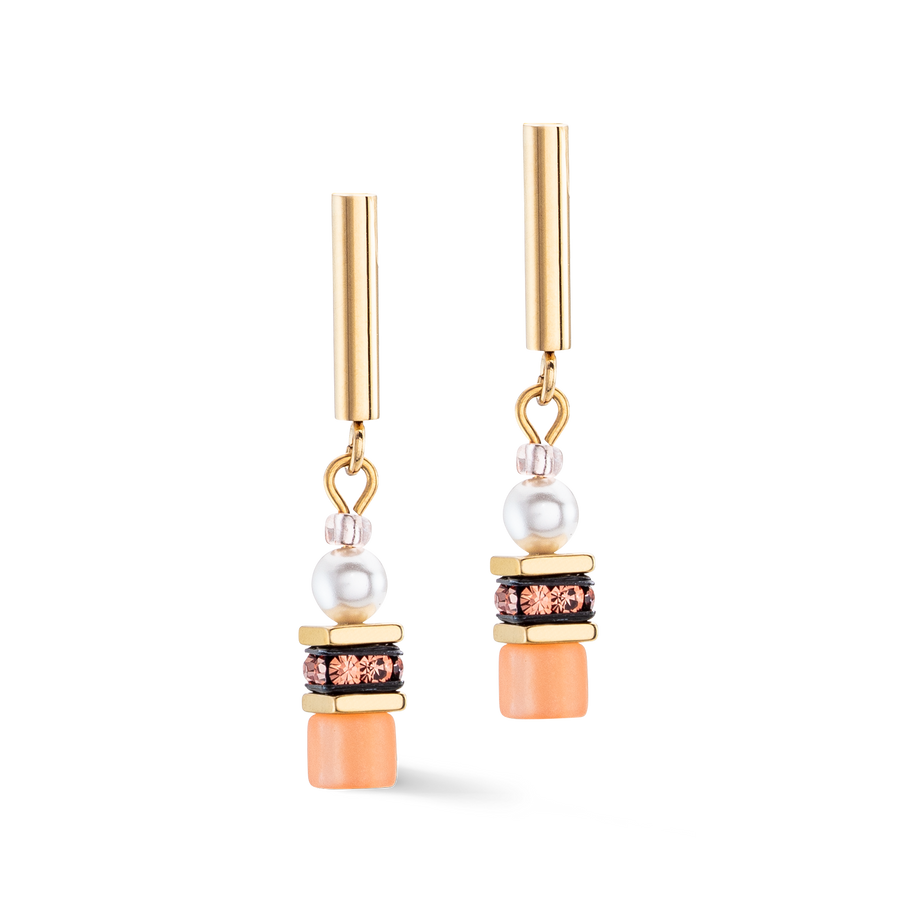 Orecchini GeoCUBE® Mini Fusion Pearls Apricot Crush